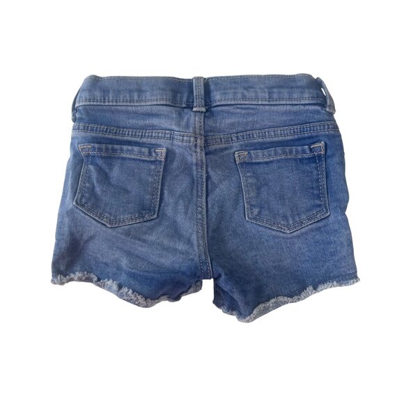Old Navy Denim Shorts Girls 3T Blue Button Fly Snaps Adjustable Waist Rainbow - Picture 2 of 9